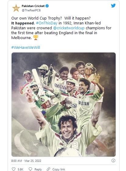 30th anniversary of Cricket World Cup 1992 won by Pakistan