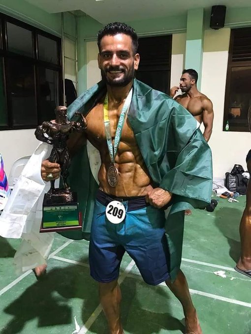 Pakistani bodybuilder won the gold medal by defeating the Indian competitor